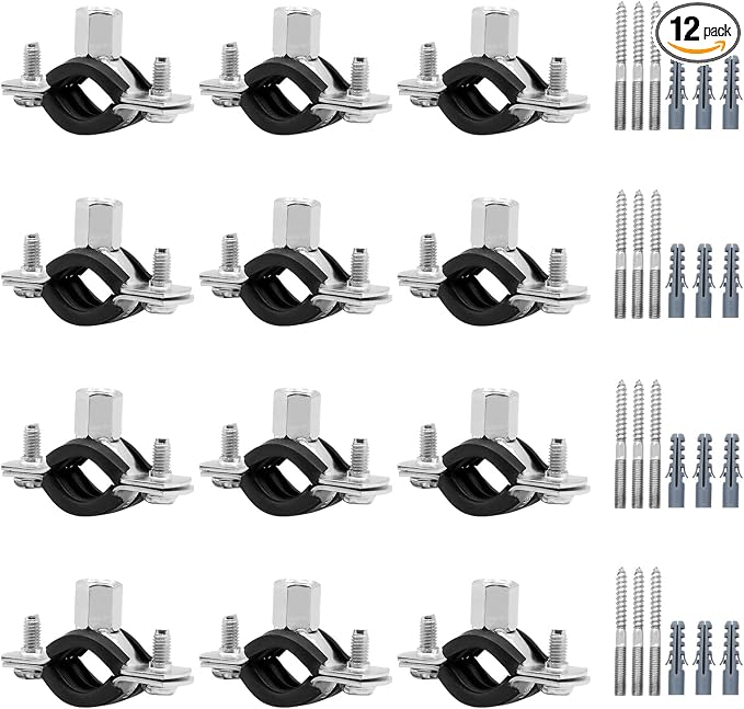 12 Pcs 0.6-0.7 Inch Split Ring Pipe Hanger, 15-19mm Heavy Duty Adjustable Pipe by AKIHISA