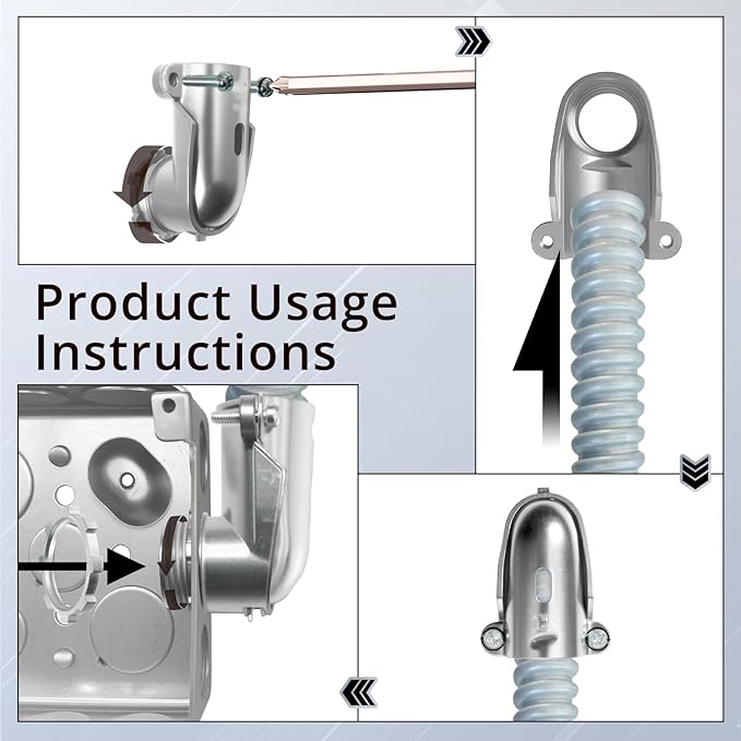 2 PCS 90°Squeeze Connectors, 1 Inch Flexible Metallic Conduit Fitting - Image 5