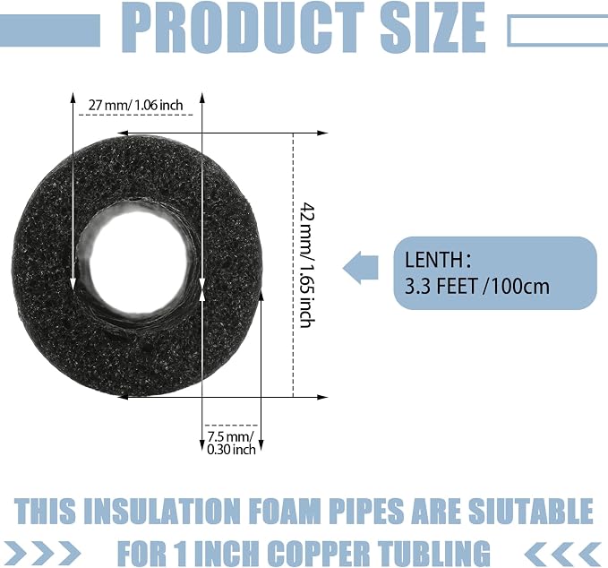 24 Pcs 3.3 Feet Foam Pipe Insulation Foam Tube Insulating Water Pipe Pool Swim - Image 2