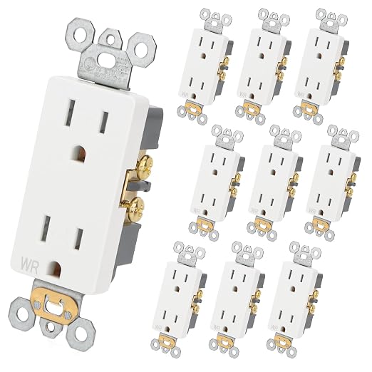 10-Pack 15A Contractor Weather & Tamper Outlet WR TR White Kit | Contractor by Wengart