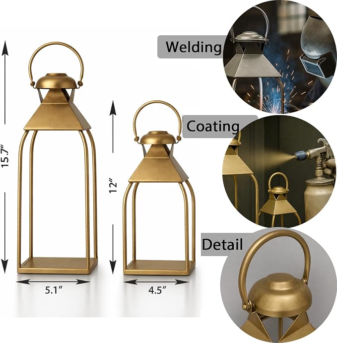 Decorative Metal Lanterns Indoor Outdoor, Candle Holder - Image 6