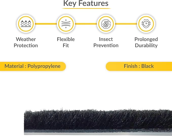 Brixwell Storefront Door Pile Weatherstrip 0.250" Pile Height, and Dust Control - Image 3