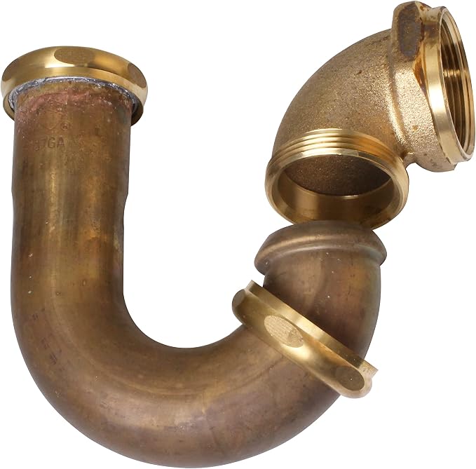 Westbrass A402LA-RAW 1-1/2" Brass LA Code P-Trap, Unfinished - Image 3