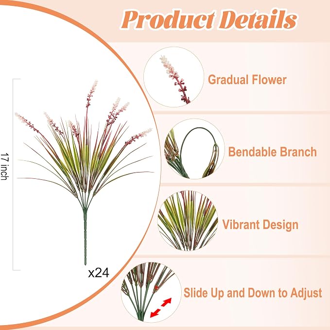 Ammyoo Fake Fall Plants Artificial Monkey Grass - Image 2