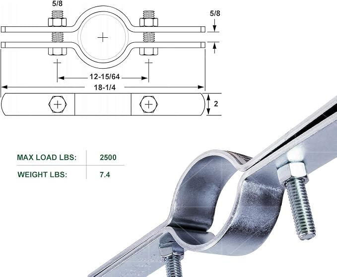 Highcraft DMST-HF08 Riser Clamp; Vertical Pipe Hanger - Image 8