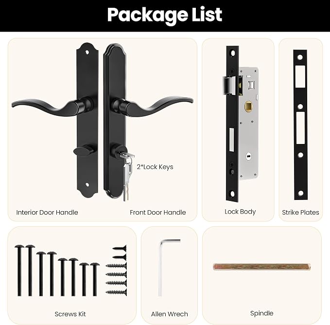 Storm Door Handle Complete Set, Mortise Keyed Lever Mount Latch withDeadbolt | - Image 8