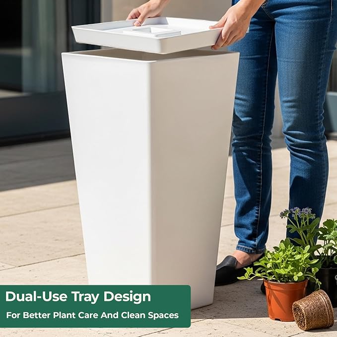 Worth Garden Large 28 in.Tall Planters Set of 2 - Image 4