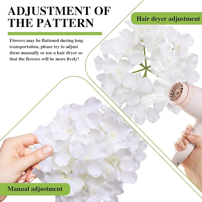 AVIVIHO 105 Pcs White Hydrangeas Artificial Flowers Bulk White Silk Flowers - Image 4
