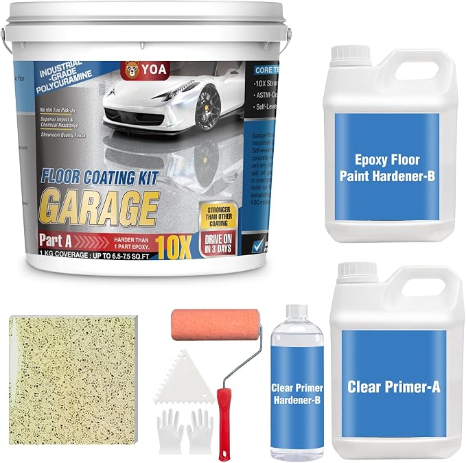 YOA Epoxy Colored Sand Floor Paint Kit | 100% Solids Content by YOA
