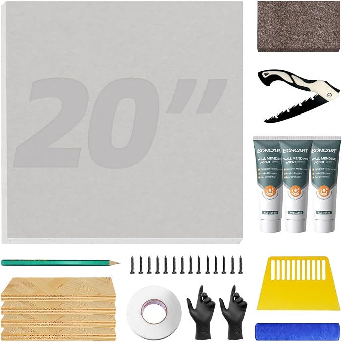 Drywall Repair Kit with 20"x20" Panel by BONCART