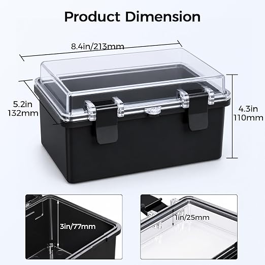Junction Box IP67 Waterproof Electrical Box ABS Plastic Hinged Shell - Image 3