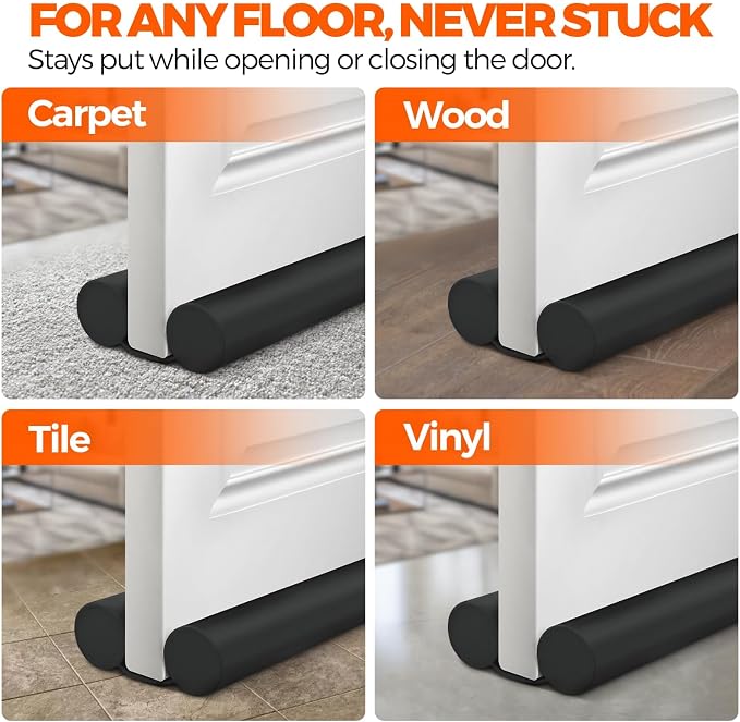 Holikme Under Door Draft Stopper 2pack 37 inch, Windproof Seal, Easy Install - Image 3
