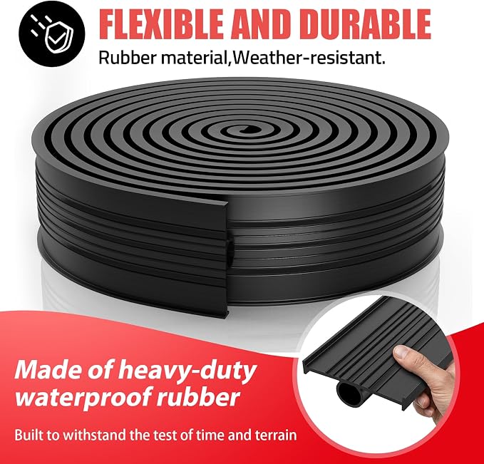 Jin&Bao Garage Door Bottom Rubber Seal 5/16" T-End 16FT & 2 End Plugs Black | - Image 2