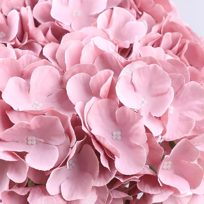 AVIVIHO 65pcs Fake Flowers Dusty Pink Hydrangea Artificial Flowers Bulk Silk - Image 6