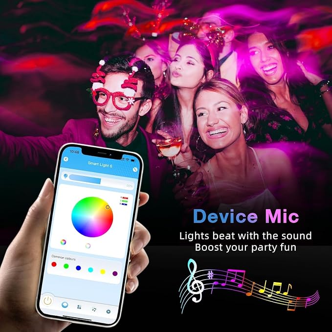 TJOY 130ft Bluetooth LED Strip Lights, RGB Color Changing, Music Sync, App - Image 3