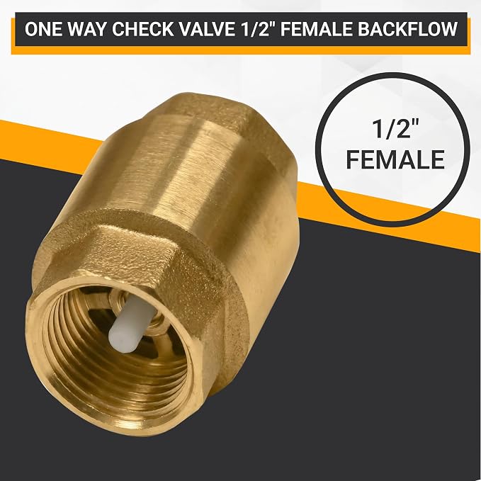 One Way Check Valve 1/2" Female Backflow Preventer, Check Valve - Image 2