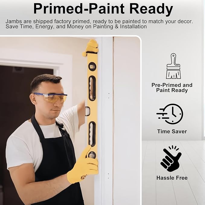 Cinnvoice 36" x 82-1/2" Solid Pine Door Jamb Frame Kit Fits 36" x 80" Exterior - Image 4