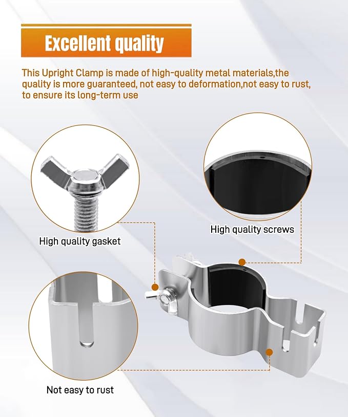 2 Pcs Adjustable Pipe and Drape Clamps 1.5" or 2" Brackets Stand | - Image 4