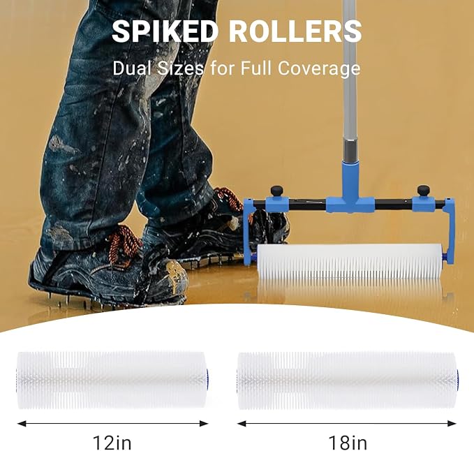 18-Inch Self-Leveling Cement Tool Kit, Upgraded Spike Roller Set - Image 3