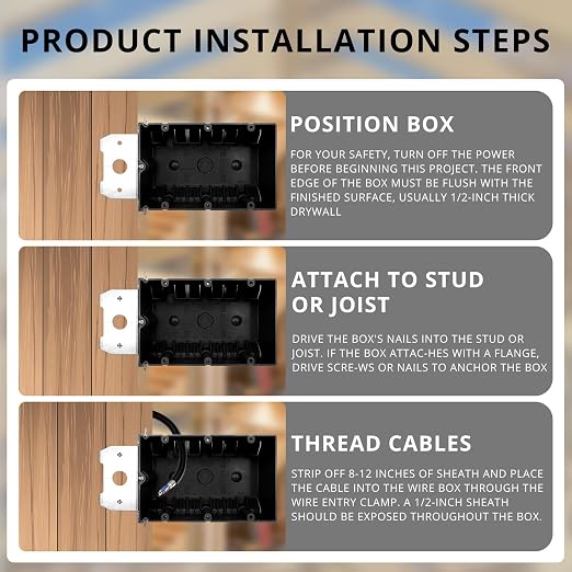 3-Gang PVC Black Adjustable Electrical Box, 49 Cubic Inch | ETL Listed - Image 5