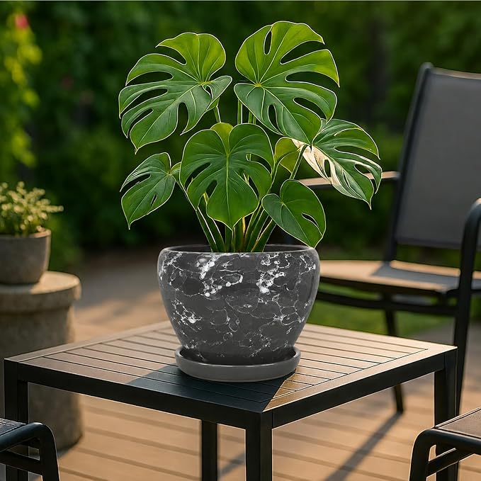 Deep Dream 8 Inch Plant Pots- Ceramic Pots - Image 2