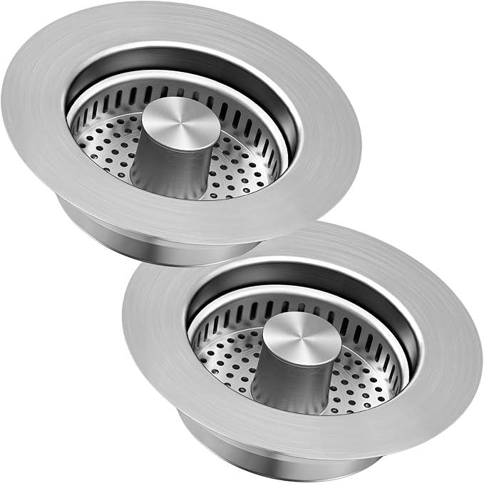 Sink Drain Strainer 3 in 1, 304 Stainless Steel Pop Up Kitchen Sink Stopper by Unknown