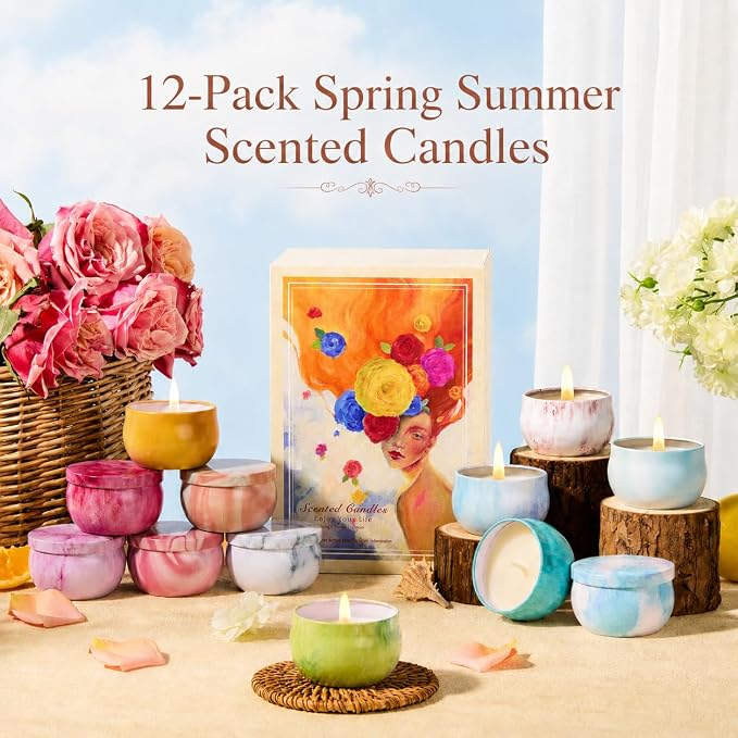 Scented Candles Gift Set for Women, 12 Pack Soy Wax Aromatherapy Candles - Image 5
