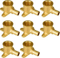 8-Pack 1/2 Inch PEX Drop Ear Elbow, Brass | 1/2" PEX-B x 1/2" Female Pipe by SUNGATOR