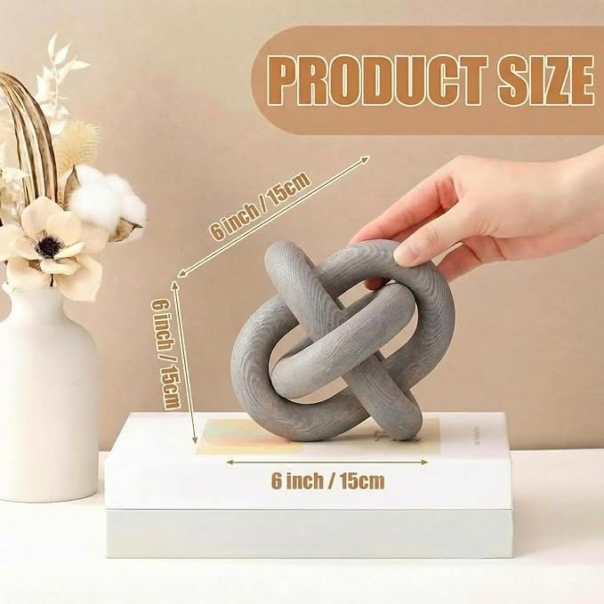 Yalikop 3 Link Wood Knot Decor Rustic Table Shelf Home Decor Accents, Boho - Image 2