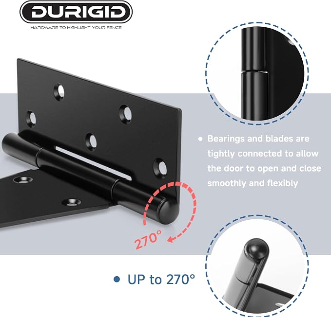 2 Pack 10 Inch T Hinge, Heavy Duty Hinges - Image 3