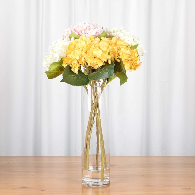 WGVI Quality Thick Weighted Tall Clear Cylinder Glass Vases, Flower Arrangement - Image 6