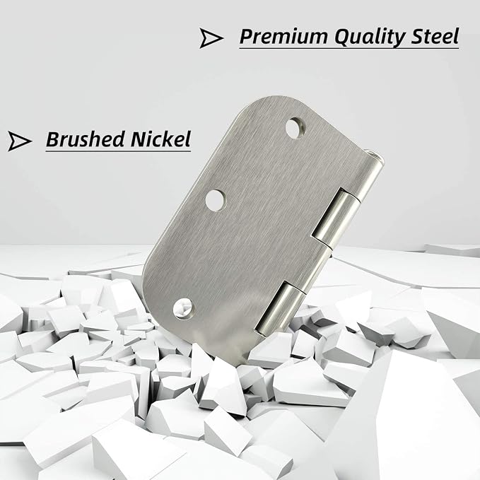 HOSOM 36 Pack Door Hinges Brushed Nickel, Interior Door Hinges 3.5 x 3.5 inch - Image 4