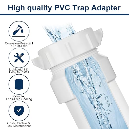 8 Pack White 1-1/2 Hub x 1-1/4 Slip PVC Trap Adapter Dwv Drain Pipe Slip - Image 3