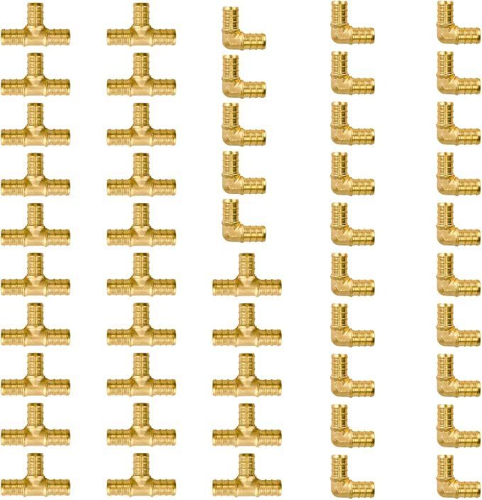 1/2 inch PEX Fittings, Elbow + Tee Kit | Brass by SUNGATOR
