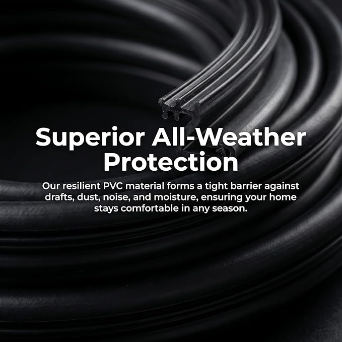 VelTherm 81" x 0.5" x 0.75" Door Weather Stripping, Premium TPV & PP - Image 3