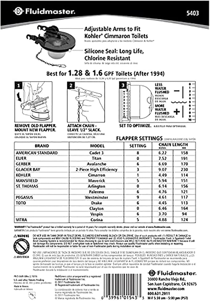 Fluidmaster 5403 3-Inch Water Saving Long Life Toilet Flapper - Image 5