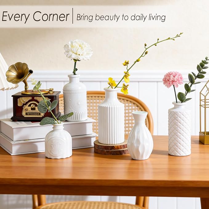 UPBUD White Glass Bud Vases Set of 12, Small Vases - Image 6