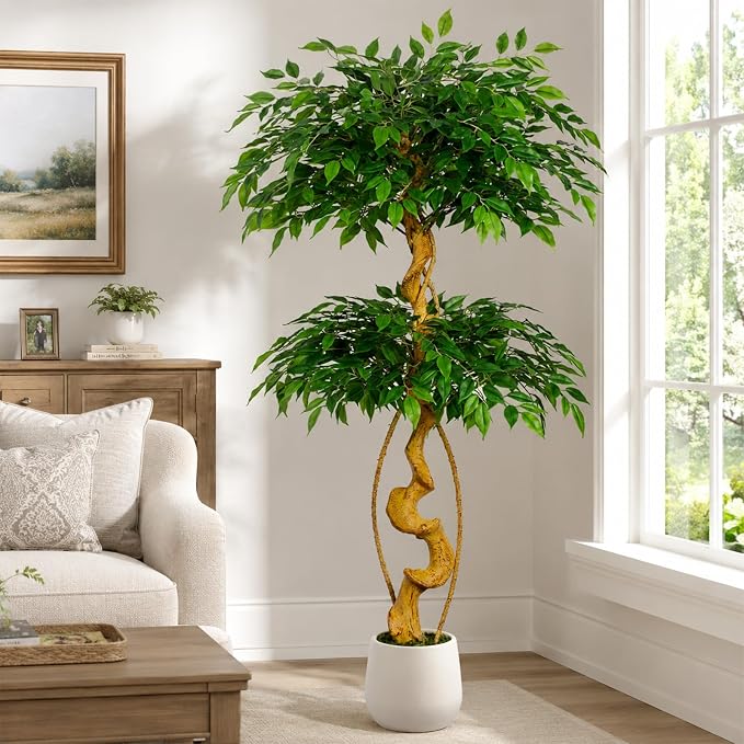 5FT Artificial Ficus Tree, 60in Fake Silk Tree - Image 6