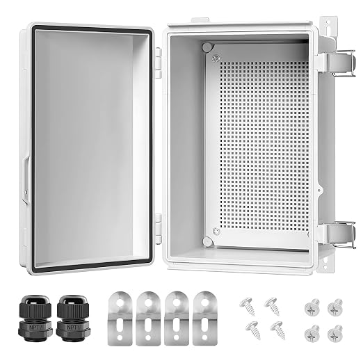 Electrical Box, IP67 Waterproof Hinged Cover Stainless Steel Latch Junction Box by LeMotech