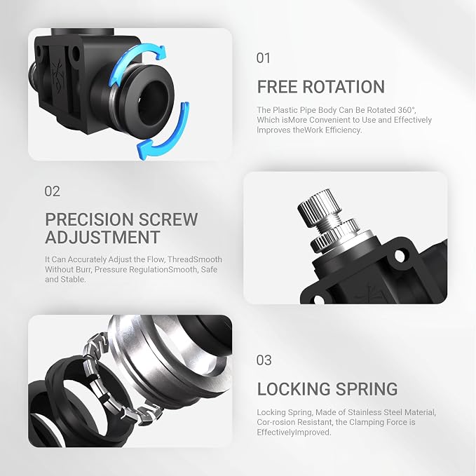 3/8 Push To Connect Valve, Shut Off Air Flow Control Fittings | Pneumatic - Image 5