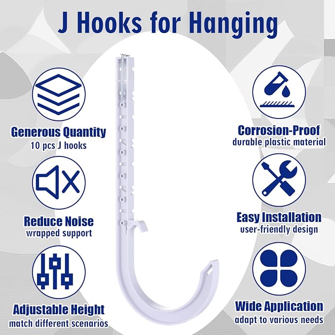 Novabright 10 Pcs 3 Inch Pex Support J-Hook Pipe Hanger - Image 5