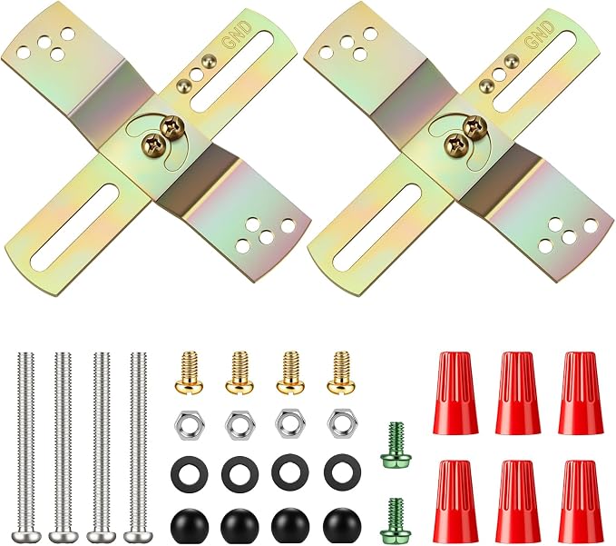 Light Fixture Mounting Brackets 4-inch Adjustable Mounting Plates | 2 Pack by Unknown