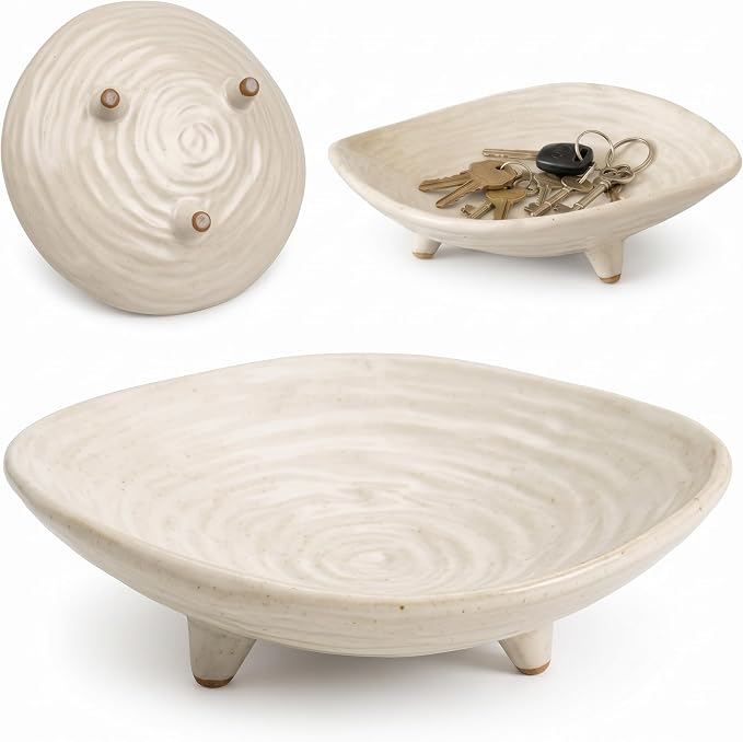 Small Decorative Bowl, 6” Ceramic Key Bowl by BSTUR