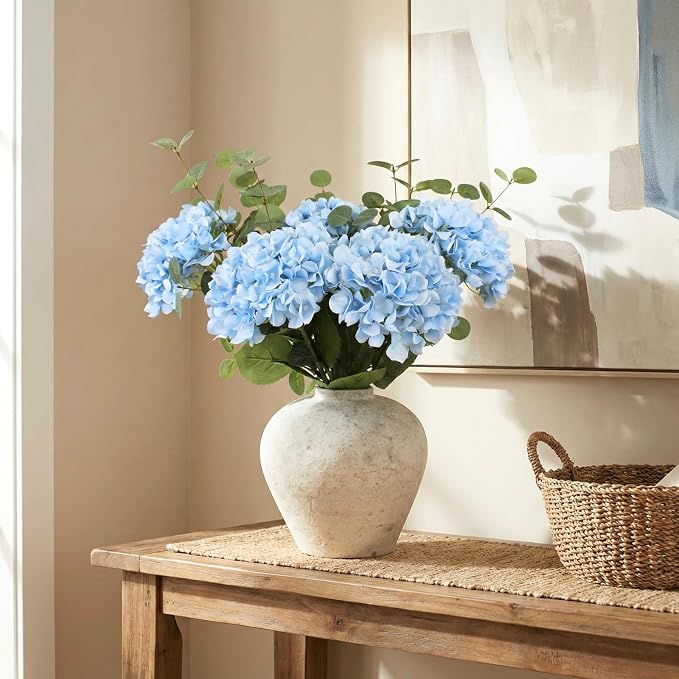 RyddeligHome Blue Hydrangea Artificial Flowers Arrangement, Dining Room - Image 2