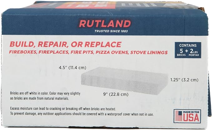Rutland Fire Brick & Mortar Kit, Dry Mix 211 Refractory Mortar, Masonry & Fire - Image 10