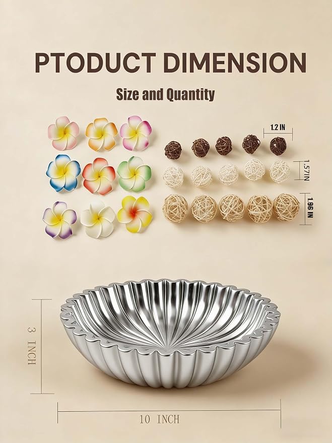 Ruffle Decor Large Decorative Bowl, fruit bowl kitchen stone bowl, bowl decor - Image 2