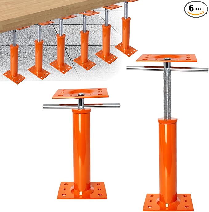 6 Pack 10.8-16.5 in Adjustable House Floor Jacks, 000 lb | Crawl Space Jack by Zejoot