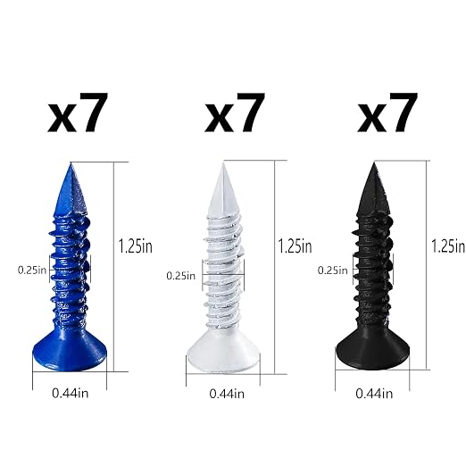 Wensilon 1/4" Concrete Screw Anchor Kit Blue/Black/White Flat Head - Image 3