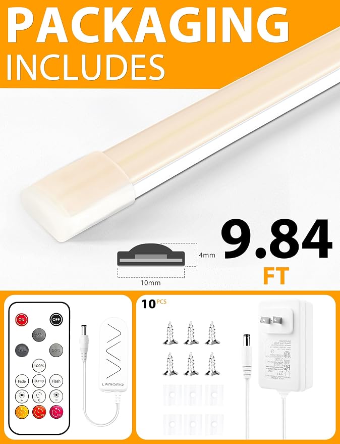 Lamomo COB LED Strip Lights, 9.84Ft Natural White Dimmable Self-Adhesive Led - Image 7