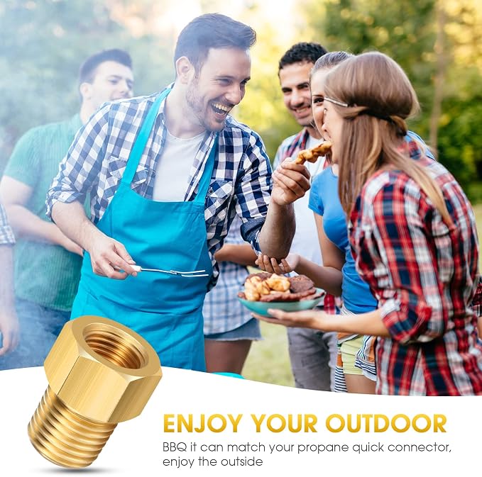 Frienda 6 Pcs 1/4 Male NPT to 1/4 Female Inverted Flare Propane Fitting | Brass - Image 5